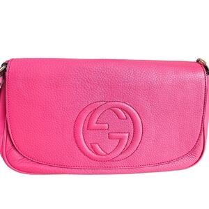 Gucci Soho Chain Crossbody Bag in Rare Hot Pink Leather